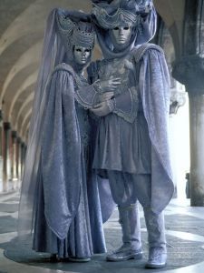 Yeah, you tend to find a lot of costumes consisting of one color like these two. Still, you might think their outfits would be great for a haunted house. If they weren't incredibly fancy.