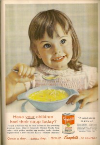 Because there's nothing that your budding psychokiller won't enjoy more than some very salty chicken noodle soup. Campbells Mmmmm....salt.