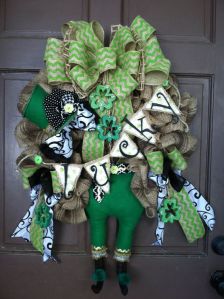 Of course, you don't see all of the leprechaun. But this is a rather charming wreath nonetheless.