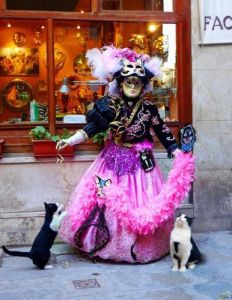 Okay, she may not be that crazy since she only has a couple. But her outfit is obviously cat themed.