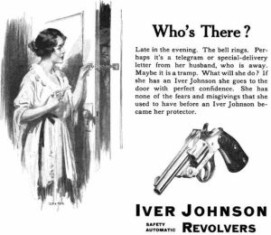 So a woman needs a gun to protect herself whenever someone knocks on the door. Sorry, but if you have to be armed to answer the door, you probably need to see a therapist.