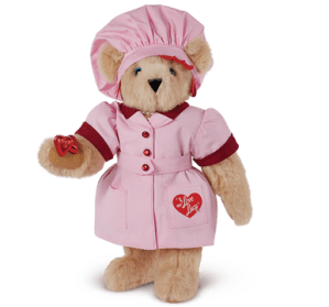 Well, this is a Vermont Teddy Bear tribute to I Love Lucy. And they seem to have this bear in Lucy's chocolatier outfit.