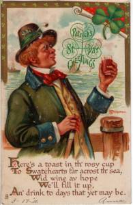 Another depiction of an Irishman drinking. I know it's an offensive stereotype that never seems to die.