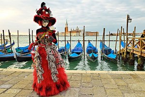Since Venice is a canal city, gondolas are a major form of transport. Nevertheless, she looks pretty.