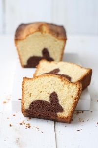 Relax, the bread was made that way. Though I don't think the dark bunny part tastes like chocolate.