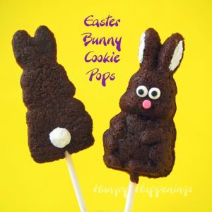 It's even made to resemble a chocolate bunny on a stick. And there's even a back view for the fluffy tail.