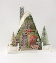 woodland-a-frame-putz-house-with-fox-cody-foster-christmas-HOU-226